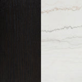 Averill 72-inch Rectangular White Marble Top Dining Table Coffee Bean