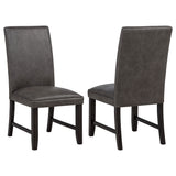 Tampa Furniture Outlet - Coaster - Averill Faux Leatherette Upholstered Dining Side Chair Dark Grey (Set of 2) - 121292GRY