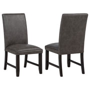 Tampa Furniture Outlet - Coaster - Averill Faux Leatherette Upholstered Dining Side Chair Dark Grey (Set of 2) - 121292GRY