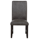 Averill Faux Leatherette Upholstered Dining Side Chair Dark Grey (Set of 2)