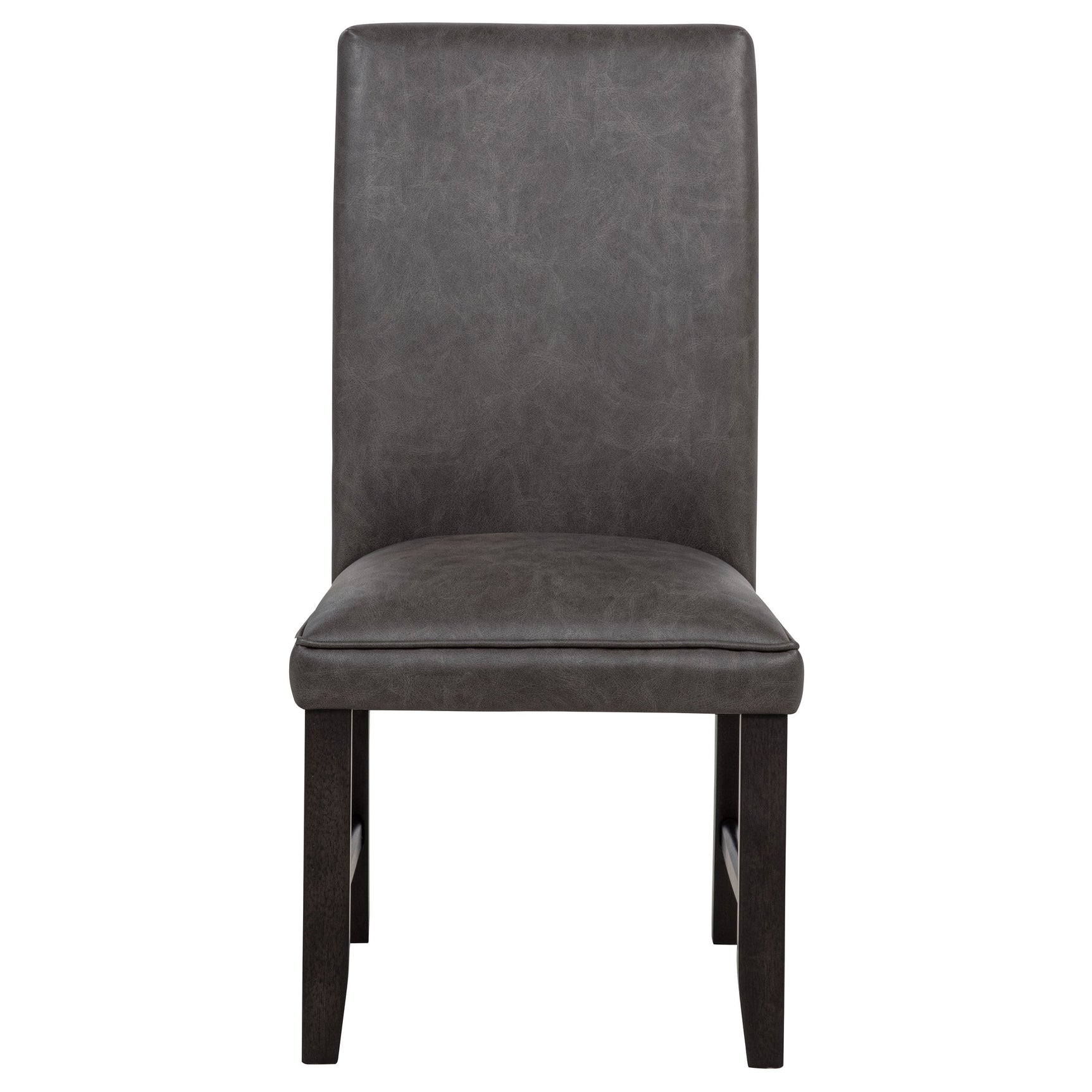 Averill Faux Leatherette Upholstered Dining Side Chair Dark Grey (Set of 2)