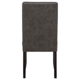 Averill Faux Leatherette Upholstered Dining Side Chair Dark Grey (Set of 2)