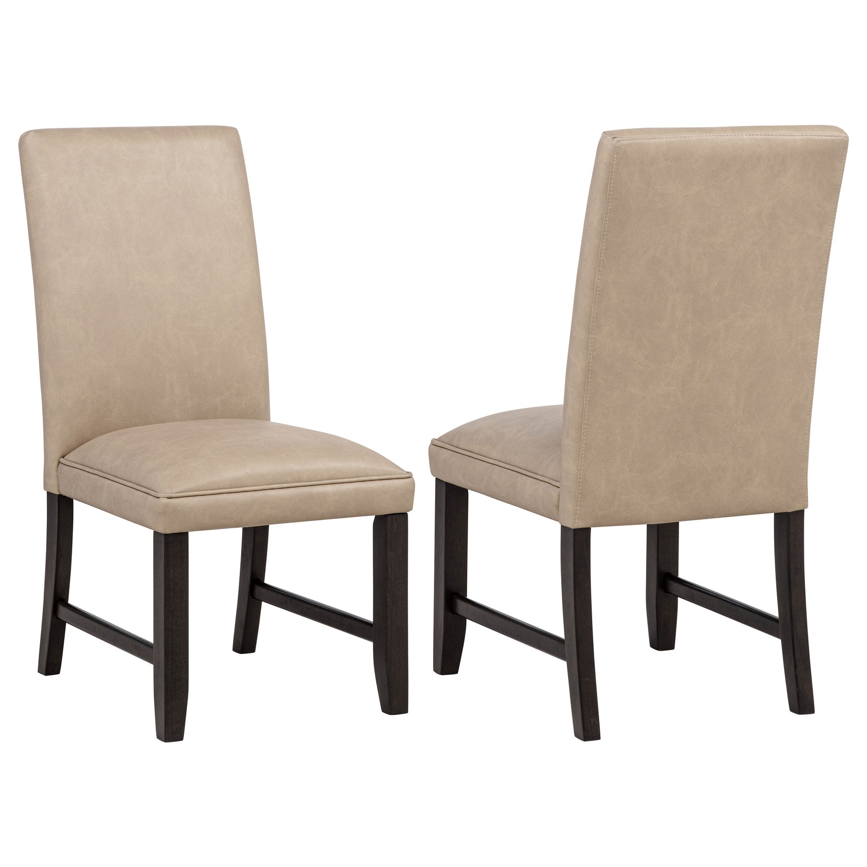 Tampa Furniture Outlet - Coaster - Averill Faux Leatherette Upholstered Dining Side Chair Tan (Set of 2) - 121292TAN