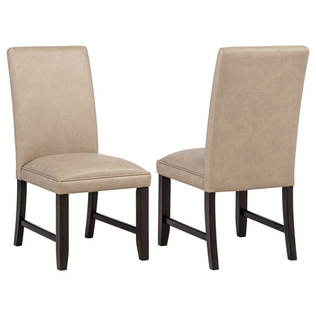 Tampa Furniture Outlet - Coaster - Averill Faux Leatherette Upholstered Dining Side Chair Tan (Set of 2) - 121292TAN