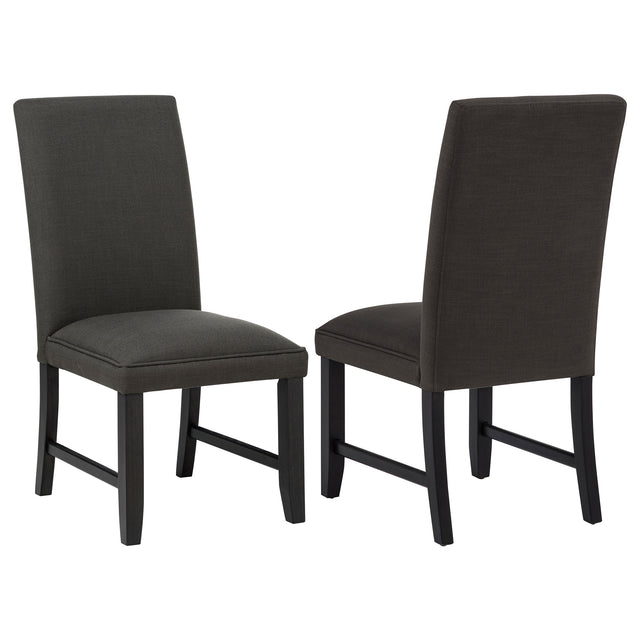 Tampa Furniture Outlet - Coaster - Berning Fabric Upholstered Parson Side Chair Charcoal Grey (Set of 2) - 121702CHR