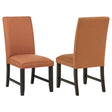 Tampa Furniture Outlet - Coaster - Berning Fabric Upholstered Parson Side Chair Salmon Orange (Set of 2) - 121702SLM