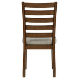 Atwood Wood Dining Side Chair Upholstered Seat Warm Brown