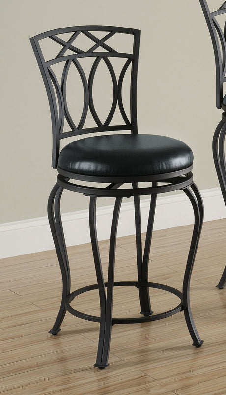 Adamsville Upholstered Swivel Counter Height Stool Black - Tampa Furniture Outlet
