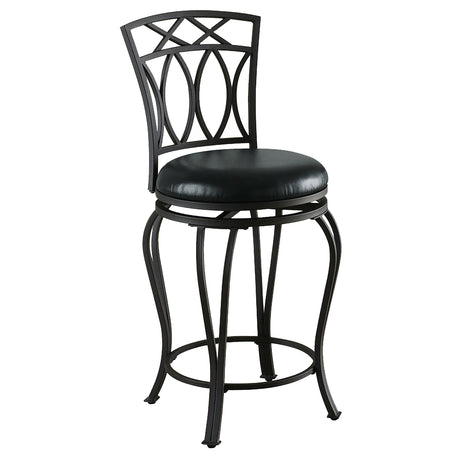 Tampa Furniture Outlet - Coaster - Adamsville Upholstered Swivel Counter Height Stool Black - 122059