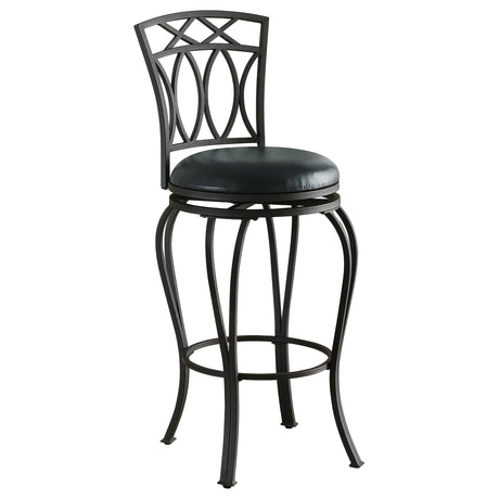 Tampa Furniture Outlet - Coaster - Adamsville Upholstered Swivel Bar Stool Black - 122060