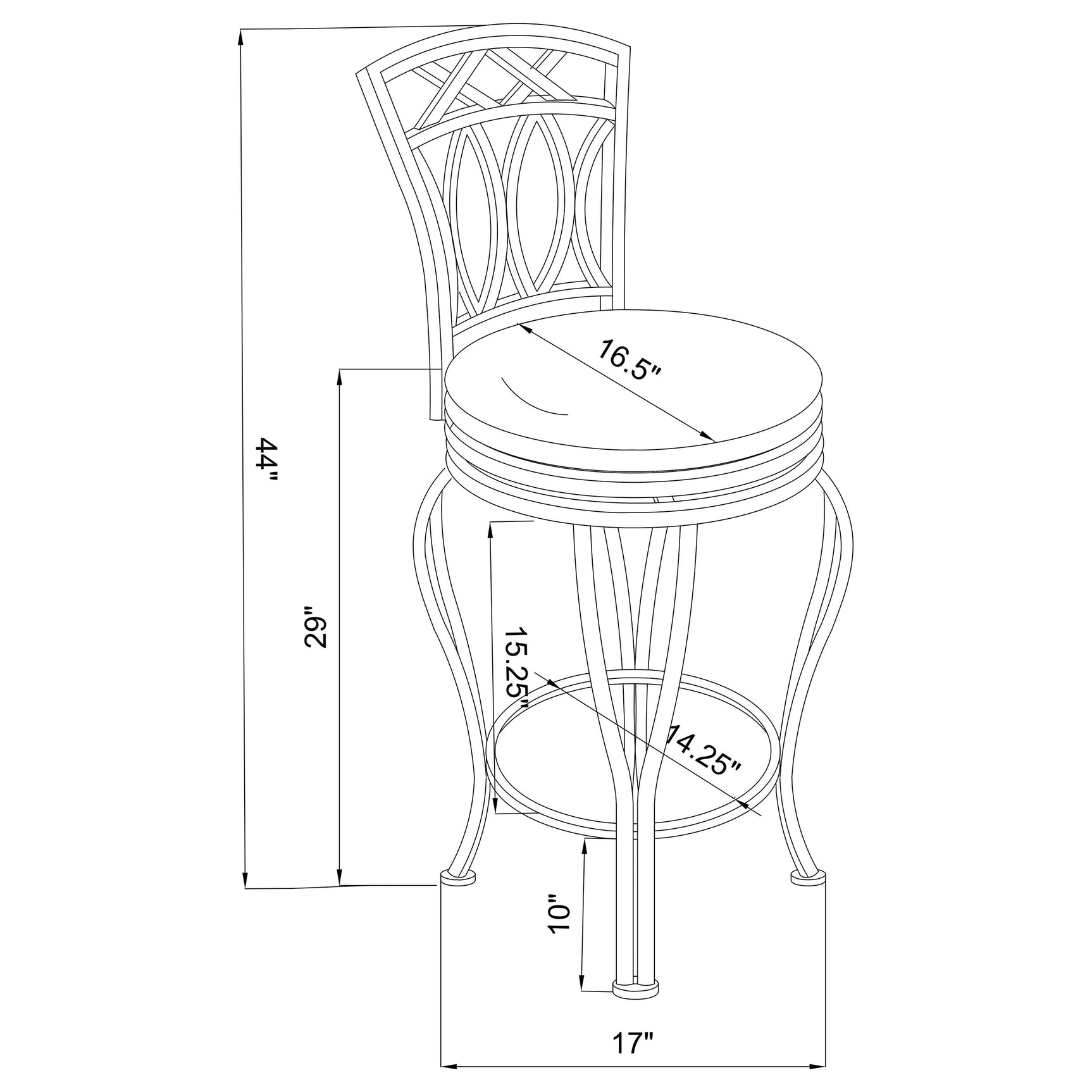 Adamsville Upholstered Swivel Bar Stool Black - Tampa Furniture Outlet