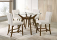 Tampa Furniture Outlet - Coaster - Paxton 5-piece Round Glass Top Counter Height Dining Set Beige - 122178-S5BGE