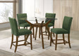 Tampa Furniture Outlet - Coaster - Paxton 5-piece Round Glass Top Counter Height Dining Set Green - 122178-S5GRN