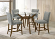 Tampa Furniture Outlet - Coaster - Paxton 5-piece Round Glass Top Counter Height Dining Set Grey - 122178-S5GRY