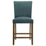 Paxton 5-piece Round Glass Top Counter Height Dining Set Teal Blue