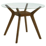 Tampa Furniture Outlet - Coaster - Paxton Round 48-inch Glass Top Counter Height Dining Table Brown - 122178BG