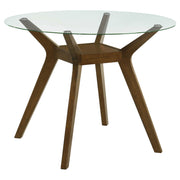 Tampa Furniture Outlet - Coaster - Paxton Round 48-inch Glass Top Counter Height Dining Table Brown - 122178BG