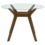 Paxton Round 48-inch Glass Top Counter Height Dining Table Brown