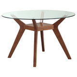 Paxton 5-piece Round Glass Top Dining Table Set Brown - Tampa Furniture Outlet