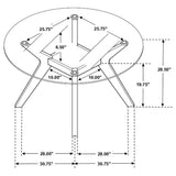 Paxton 5-piece Round Glass Top Dining Table Set Brown - Tampa Furniture Outlet