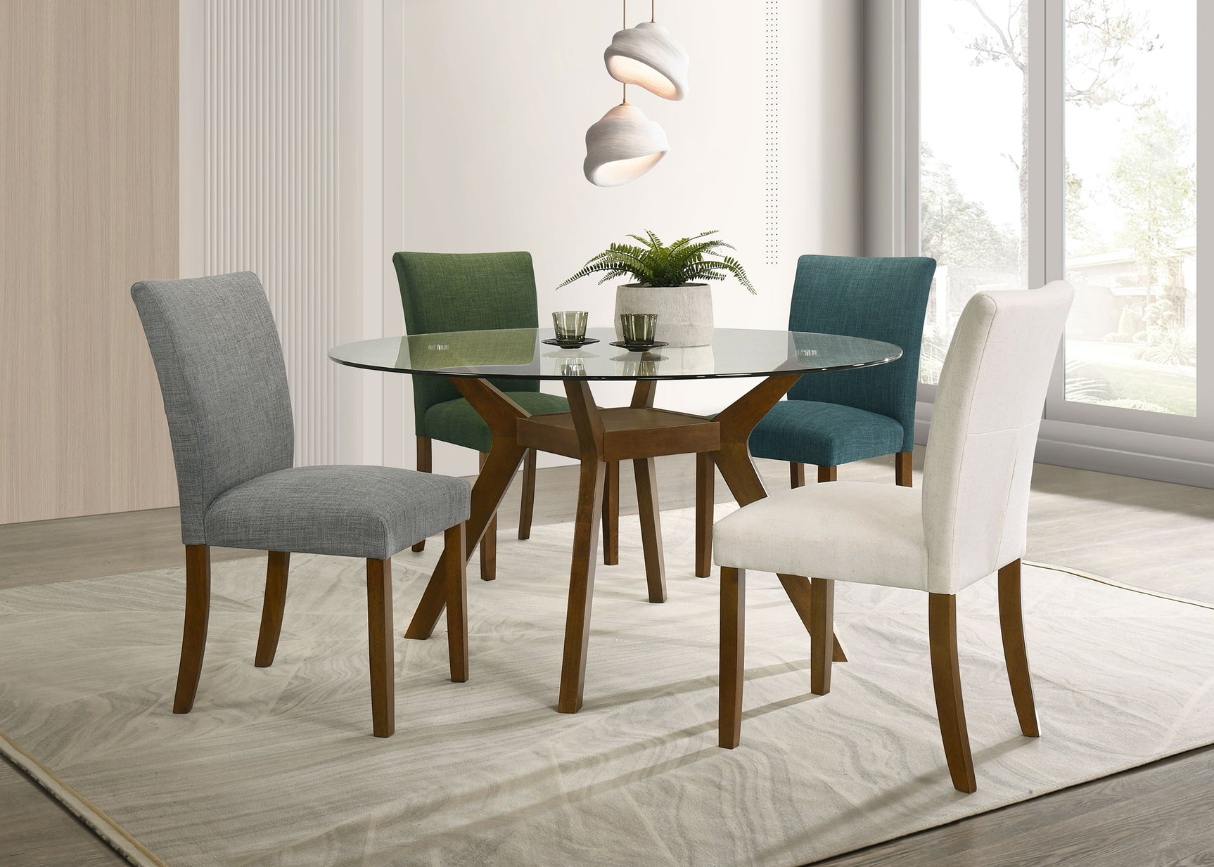 Paxton Round 48-inch Glass Top Wood Dining Table Brown - Tampa Furniture Outlet