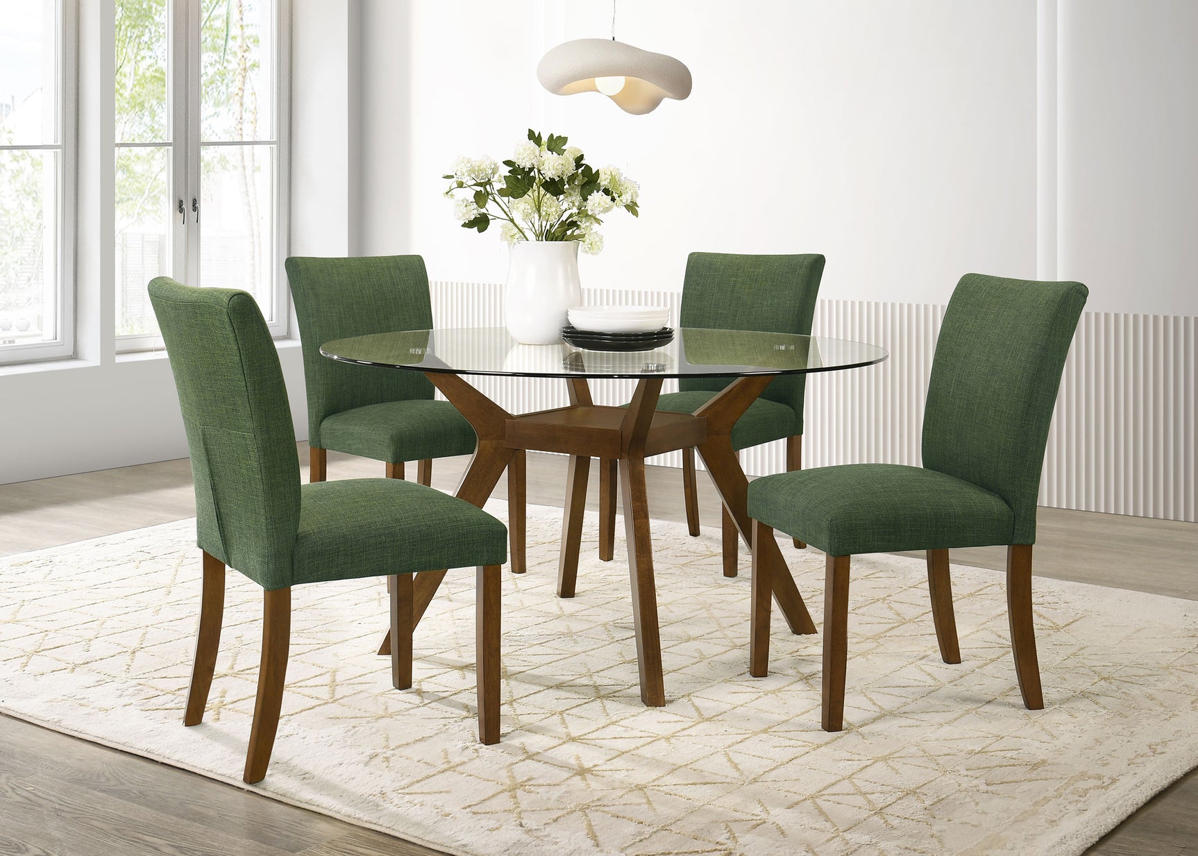 Paxton Round 48-inch Glass Top Wood Dining Table Brown - Tampa Furniture Outlet