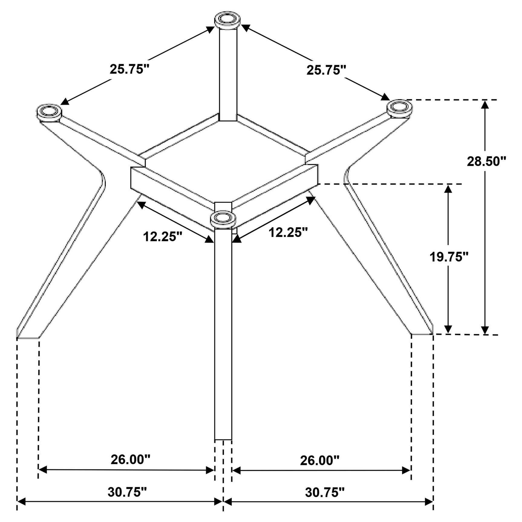 Paxton Square Wood Dining Table Base Brown - Tampa Furniture Outlet