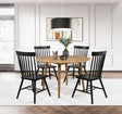 Tampa Furniture Outlet - Coaster - Andrews 5-piece Round Dining Table Set Light Ash and Black - 122500-S5B