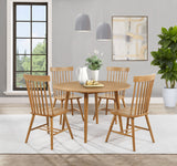 Tampa Furniture Outlet - Coaster - Andrews 5-piece Round Wood Dining Room Table Set Light Ash - 122500-S5