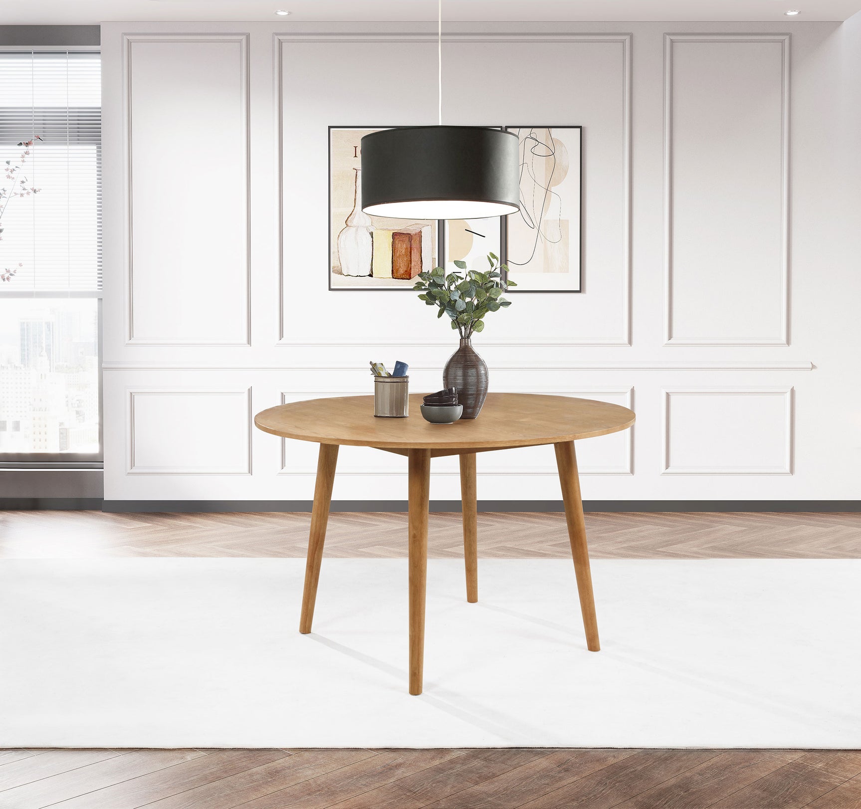 Andrews 48-inch Round Wood Dining Room Table Light Ash