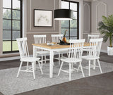 Tampa Furniture Outlet - Coaster - Andrews 7-piece Rectangular Dining Set Light Ash and White - 122501-S7W