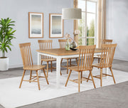Tampa Furniture Outlet - Coaster - Andrews 7-piece Rectangular Dining Set Light Ash and White - 122501-S7