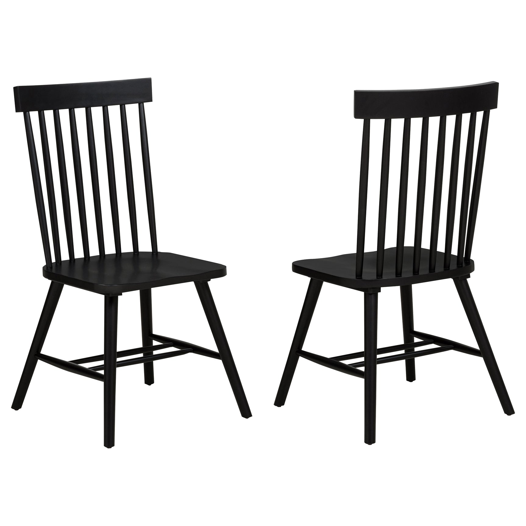 Tampa Furniture Outlet - Coaster - Andrews Windsor Spindle Back Dining Side Chair Black (Set of 2) - 122502BLK