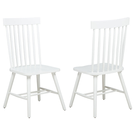 Tampa Furniture Outlet - Coaster - Andrews Windsor Spindle Back Dining Side Chair White (Set of 2) - 122502WHT