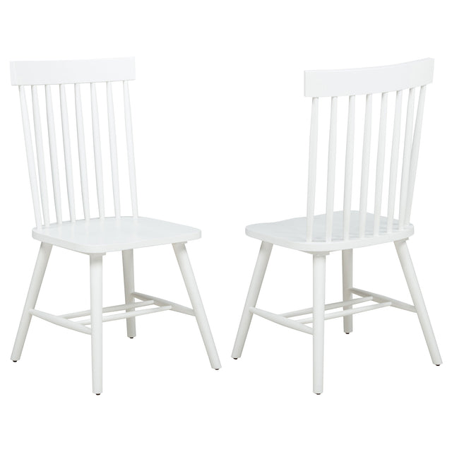 Tampa Furniture Outlet - Coaster - Andrews Windsor Spindle Back Dining Side Chair White (Set of 2) - 122502WHT