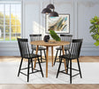 Tampa Furniture Outlet - Coaster - Andrews 5-piece Round Counter Dining Set Light Ash and Black - 122508-S5B
