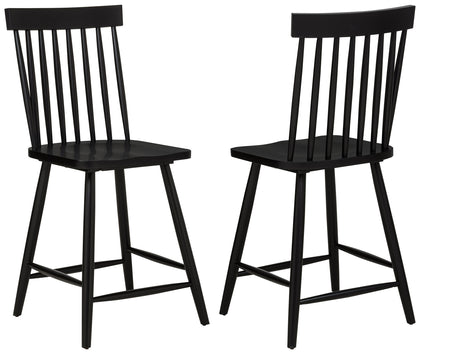 Tampa Furniture Outlet - Coaster - Andrews Windsor Counter Height Dining Side Chair Black (Set of 2) - 122509BLK