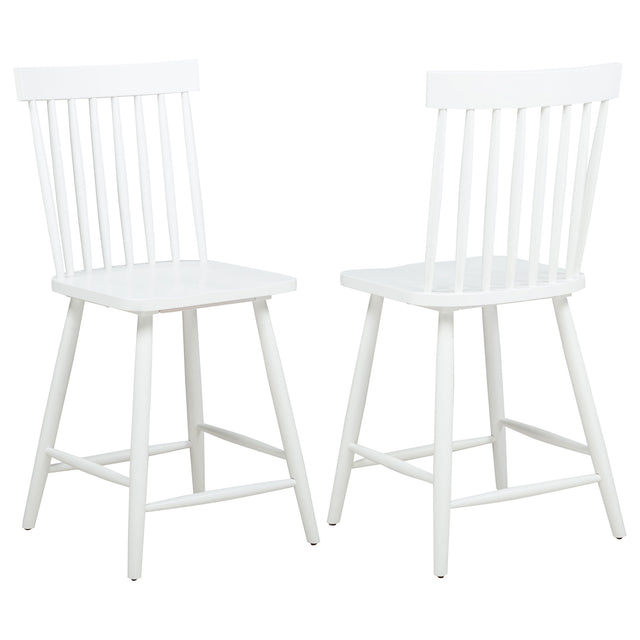 Tampa Furniture Outlet - Coaster - Andrews Windsor Counter Height Dining Side Chair White (Set of 2) - 122509WHT
