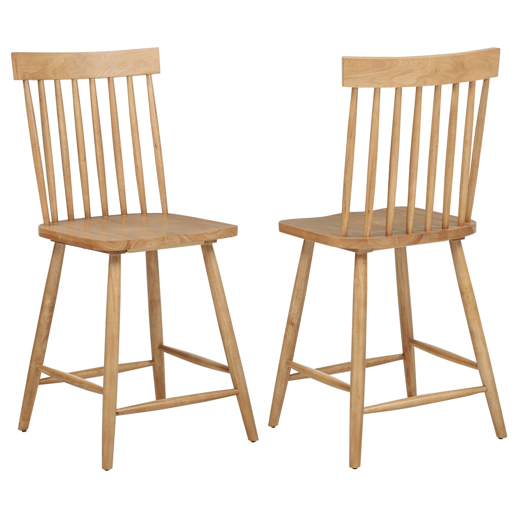 Tampa Furniture Outlet - Coaster - Andrews Windsor Counter Height Dining Side Chair Light Ash (Set of 2) - 122509