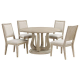 Trofello 5-piece Round Dining Table Set White Washed - Tampa Furniture Outlet