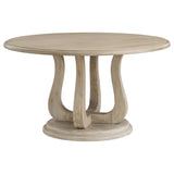 Tampa Furniture Outlet - Coaster - Trofello Round 60-inch Pedestal Dining Table White Washed - 123120