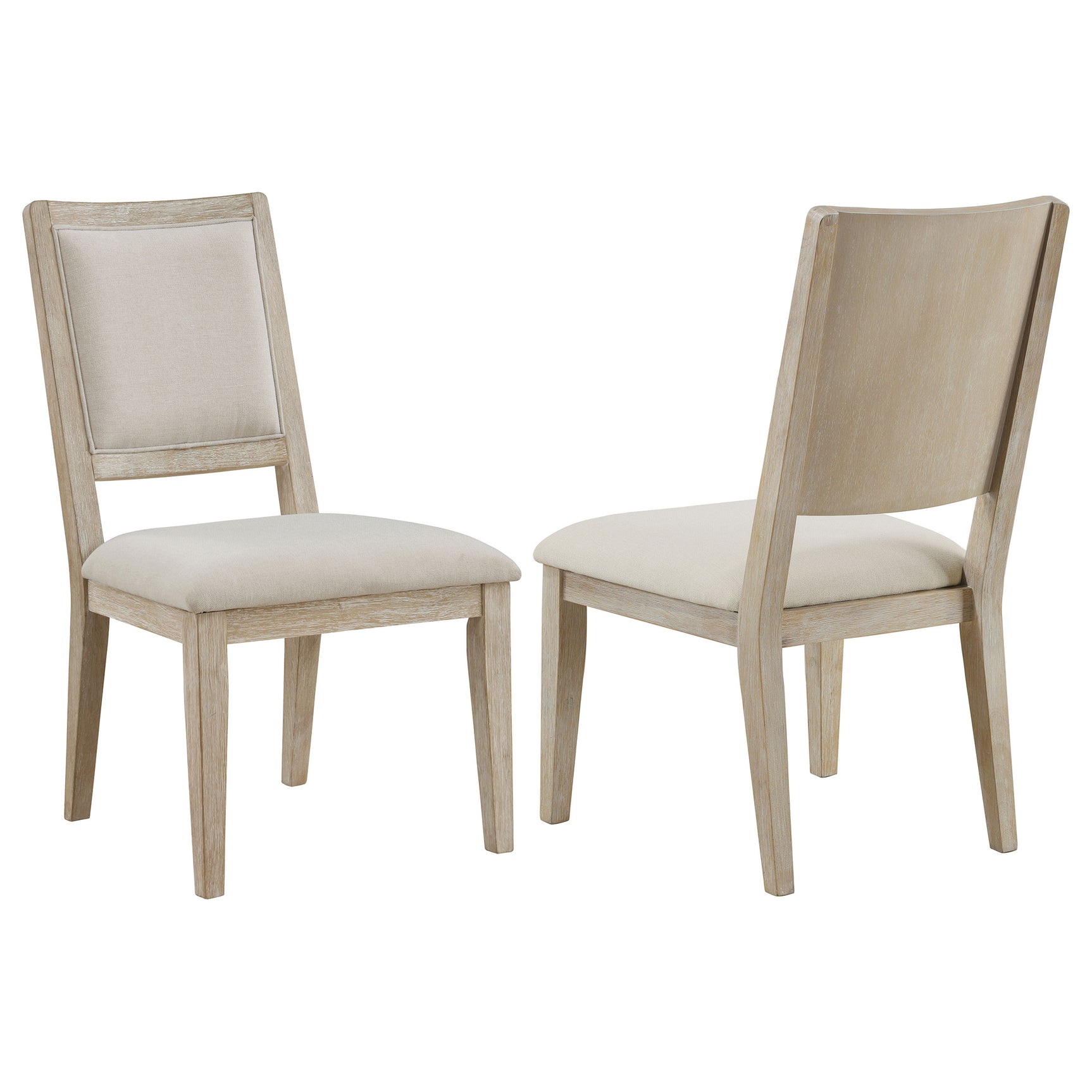 Tampa Furniture Outlet - Coaster - Trofello Cushioned Dining Side Chair White Washed (Set of 2) - 123122