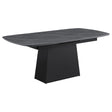 Tampa Furniture Outlet - Coaster - Potero 73-inch Faux Marble Extension Leaf Dining Table Black - 123131