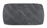 Potero 73-inch Faux Marble Extension Leaf Dining Table Black - Tampa Furniture Outlet