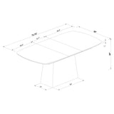 Potero 73-inch Faux Marble Extension Leaf Dining Table Black - Tampa Furniture Outlet