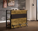 Renaldi 3-shelf Home Bar Wine Cabinet Rustic Nutmeg - Tampa Furniture Outlet