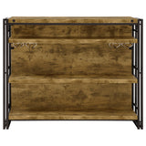 Renaldi 3-shelf Home Bar Wine Cabinet Rustic Nutmeg - Tampa Furniture Outlet