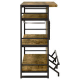 Renaldi 3-shelf Home Bar Wine Cabinet Rustic Nutmeg - Tampa Furniture Outlet