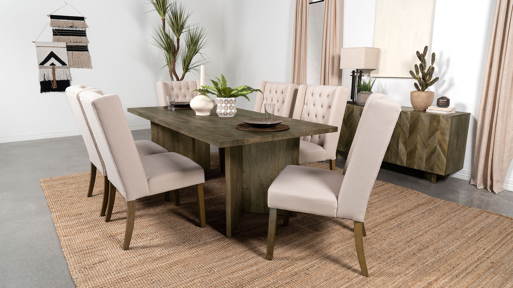 Tyler 80-inch Solid Wood Dining Table Mango Brown - Tampa Furniture Outlet