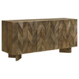 Tampa Furniture Outlet - Coaster - Tyler 3-door Solid Wood Sideboard Buffet Cabinet Mango Brown - 130515